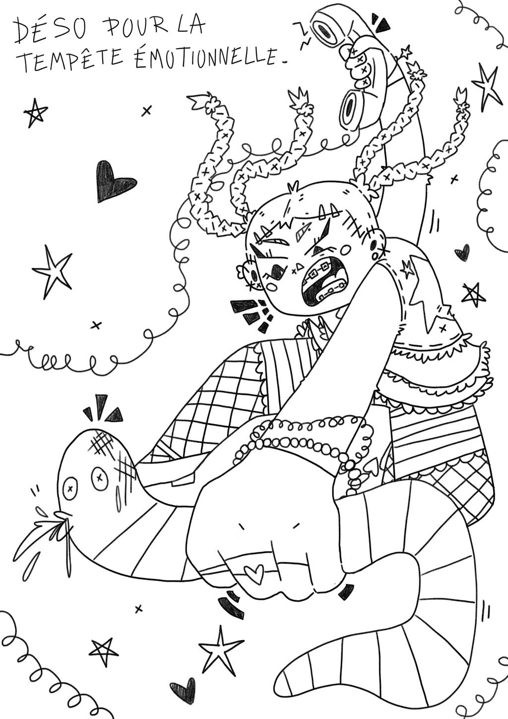 "TEMPETE EMOTIONNELLE" PRINT A5 - NOIR ET BLANC