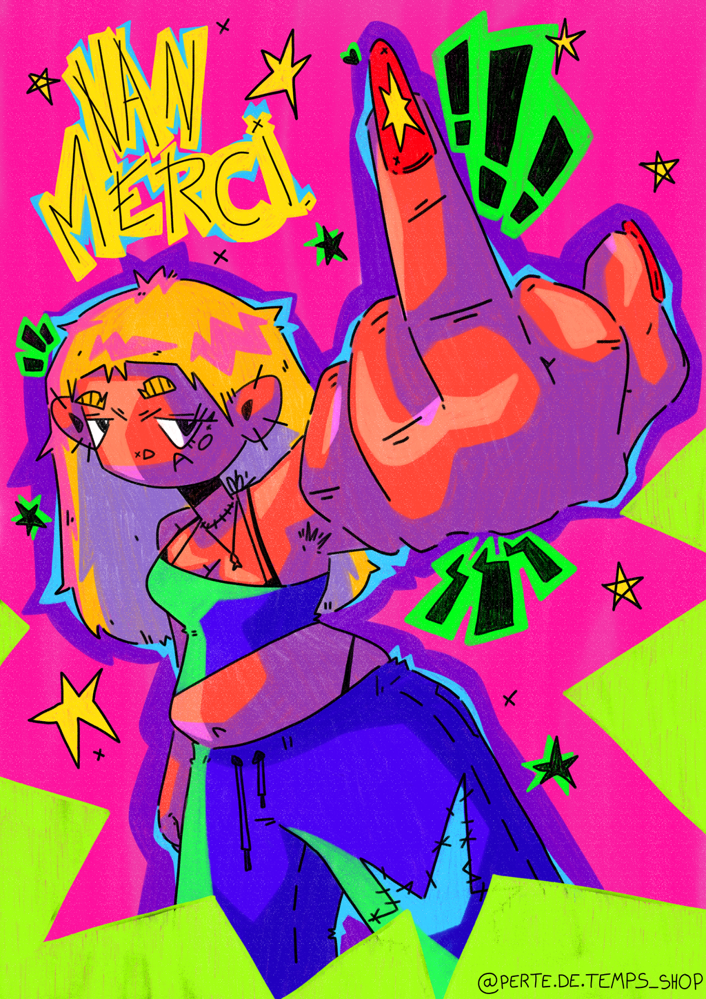 "NON MERCI" PRINT A4 - COULEURS