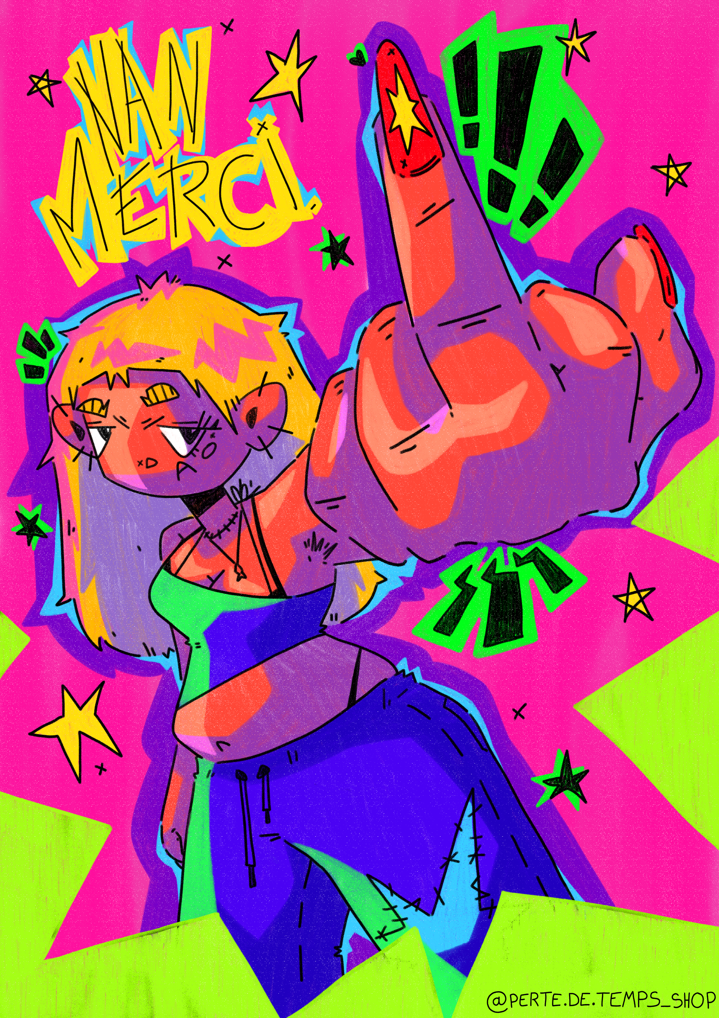 "NON MERCI" PRINT A4 - COULEURS