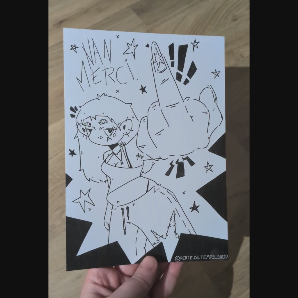 "NON MERCI" PRINT A5 - NOIR ET BLANC
