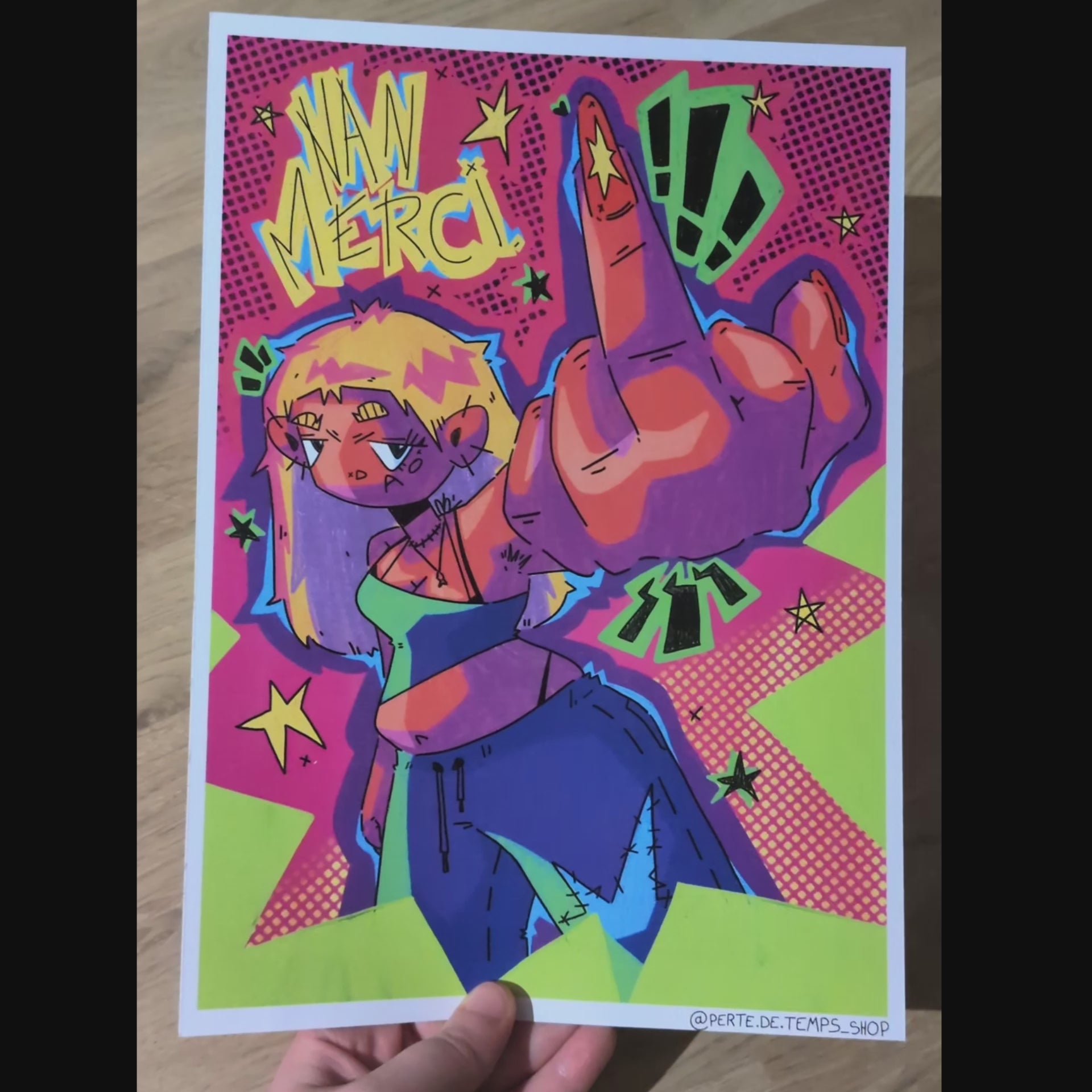 "NON MERCI" PRINT A4 - COULEURS